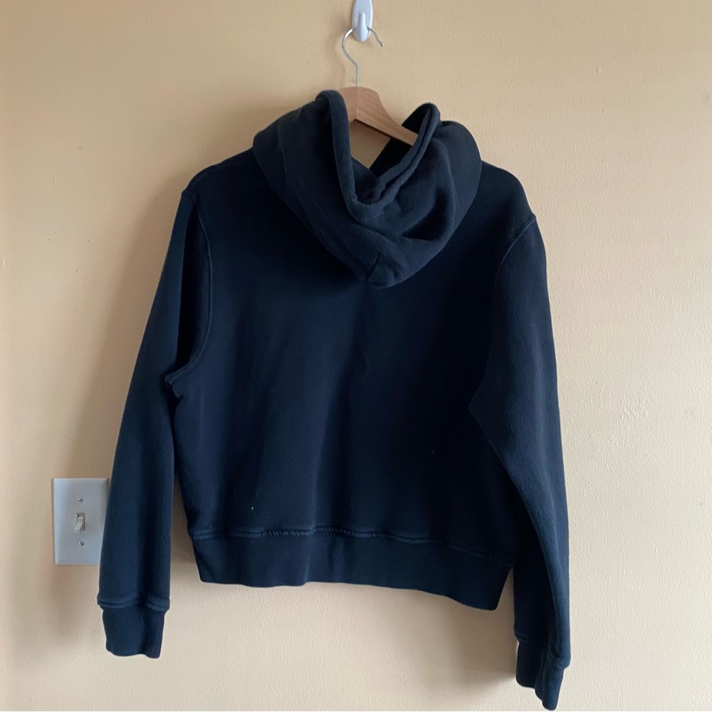 Polo Ralph Lauren Sweatshirt Woman XL Blue Spell Out Logo Preppy Cropped FLAW - Picture 3 of 16